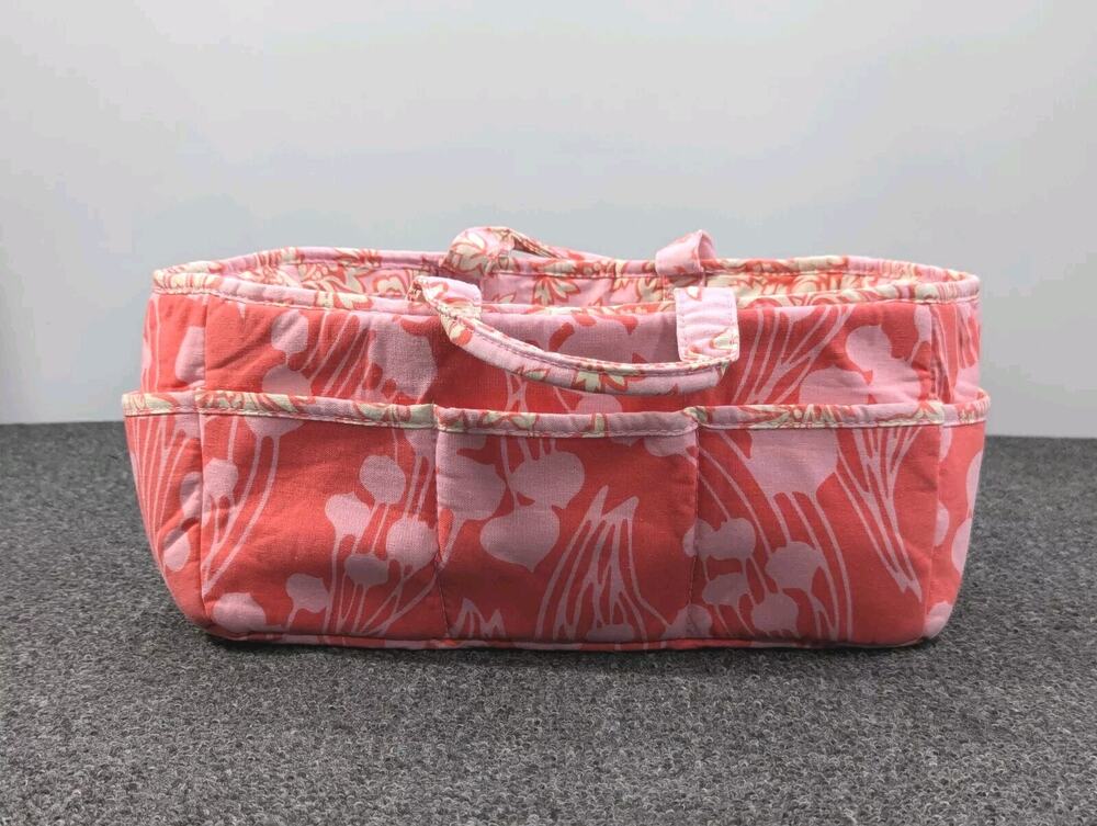 Amy Butler Storage Caddy Organizational Travel Tote Bag Diaper Craft Pink Floral